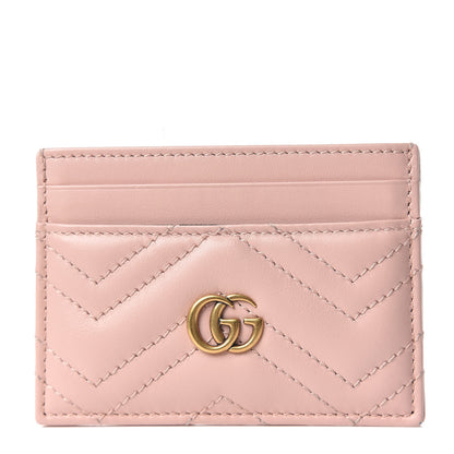 Gucci Calfskin Matelasse GG Marmont Card Holder Perfect Pink 1 of 7