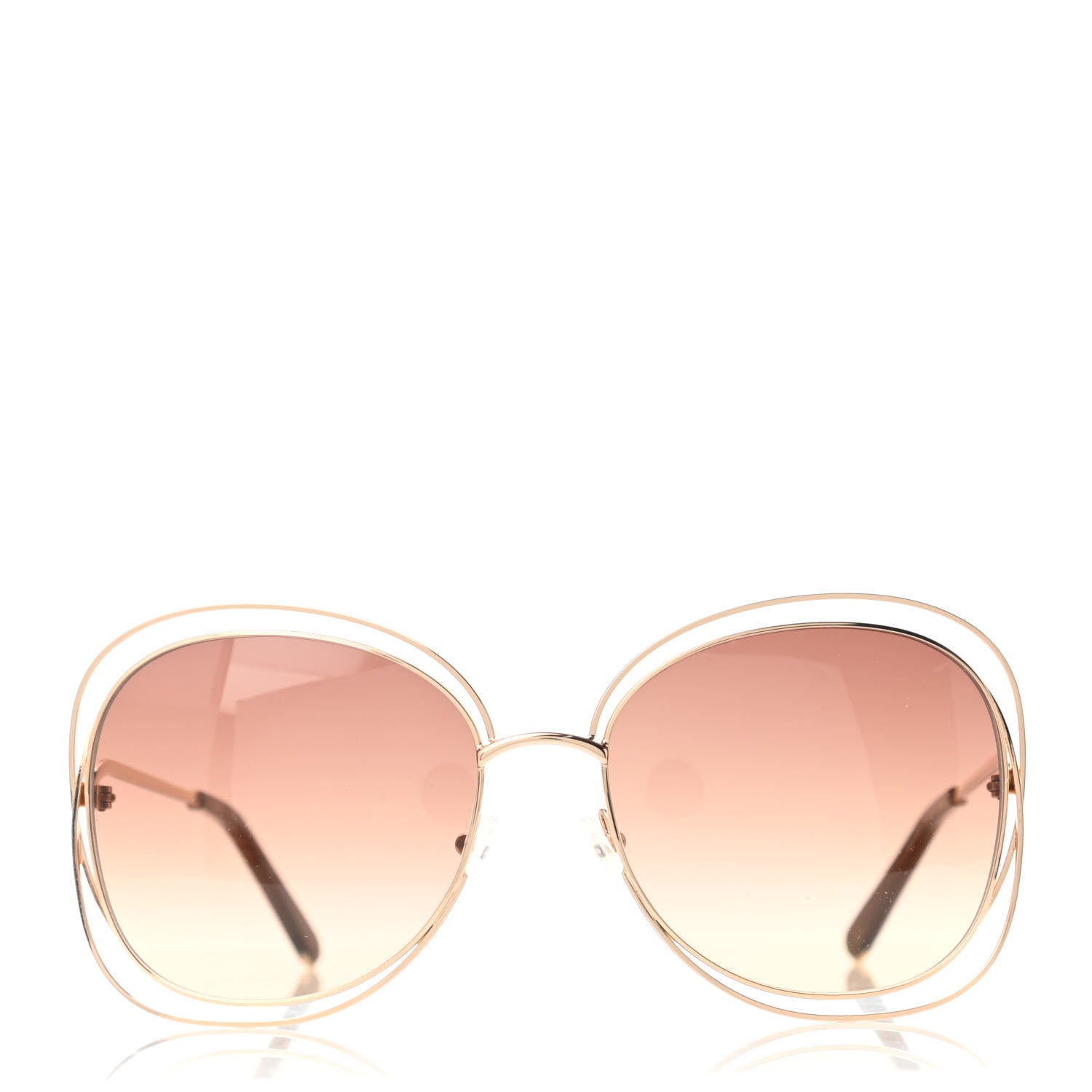 Chloe Oversized Round Carlina Sunglasses CE119S Gold 2 of 4