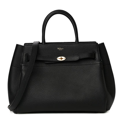 Mulberry Classic Grain Calfskin Belted Bayswater Tote Black 1 of 20