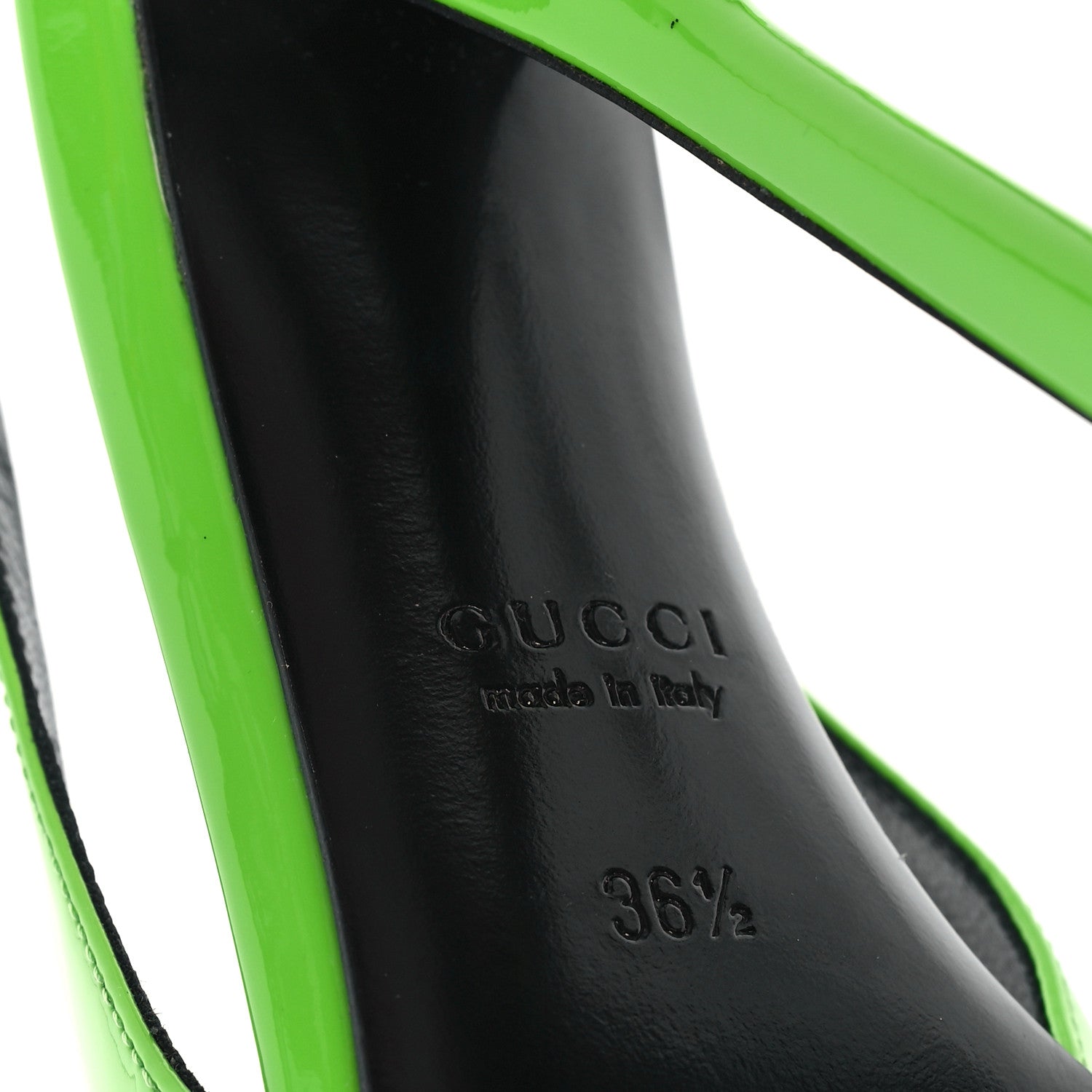 Gucci Patent Signoria Slingback Pumps 36.5 Electric Green 8 of 10