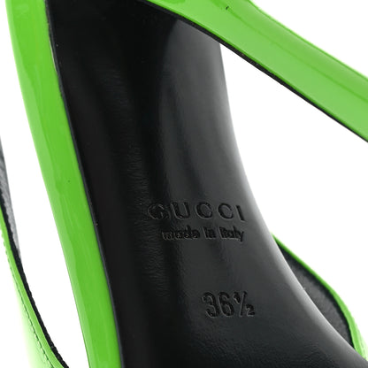 Gucci Patent Signoria Slingback Pumps 36.5 Electric Green 8 of 10