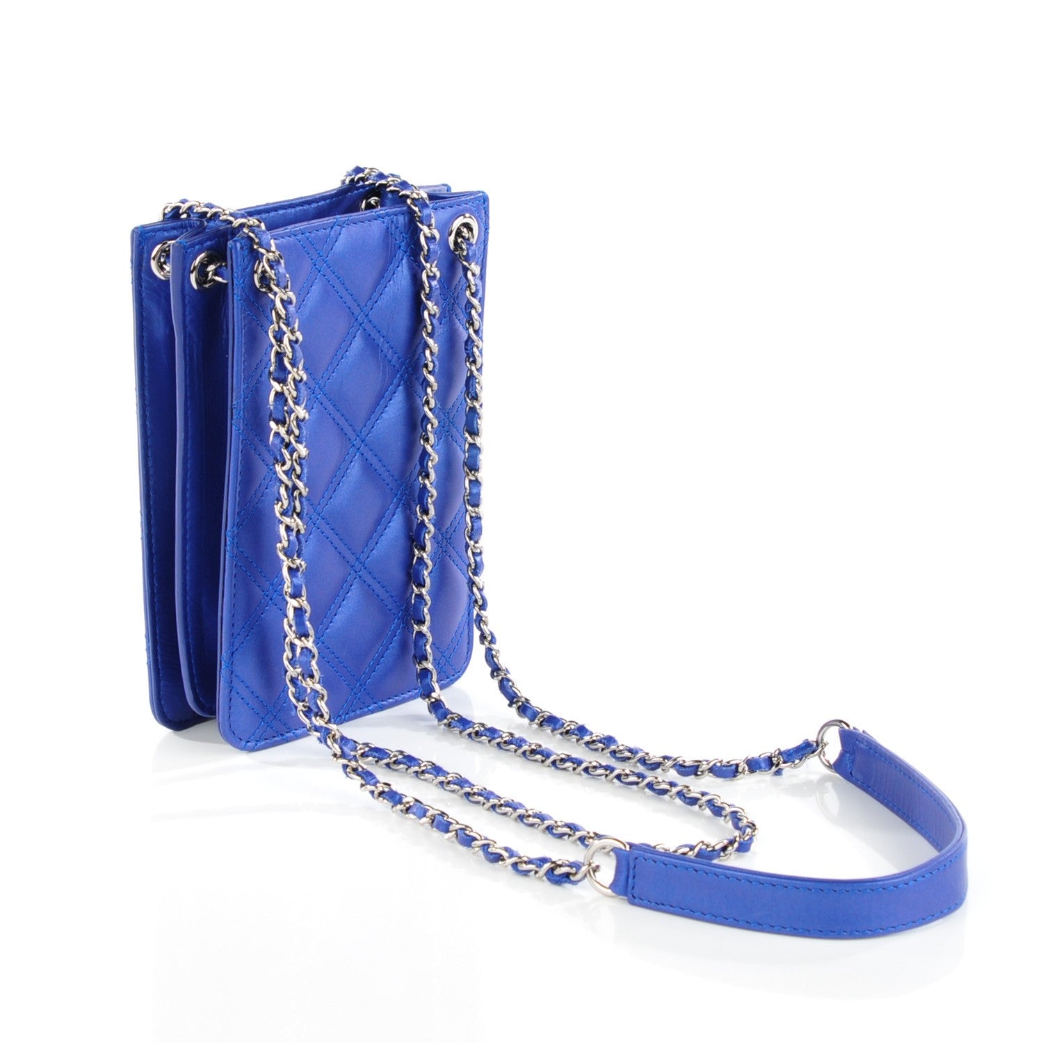 Chanel Calfskin Quilted Crossbody CC Phone Holder Blue 3 of 6