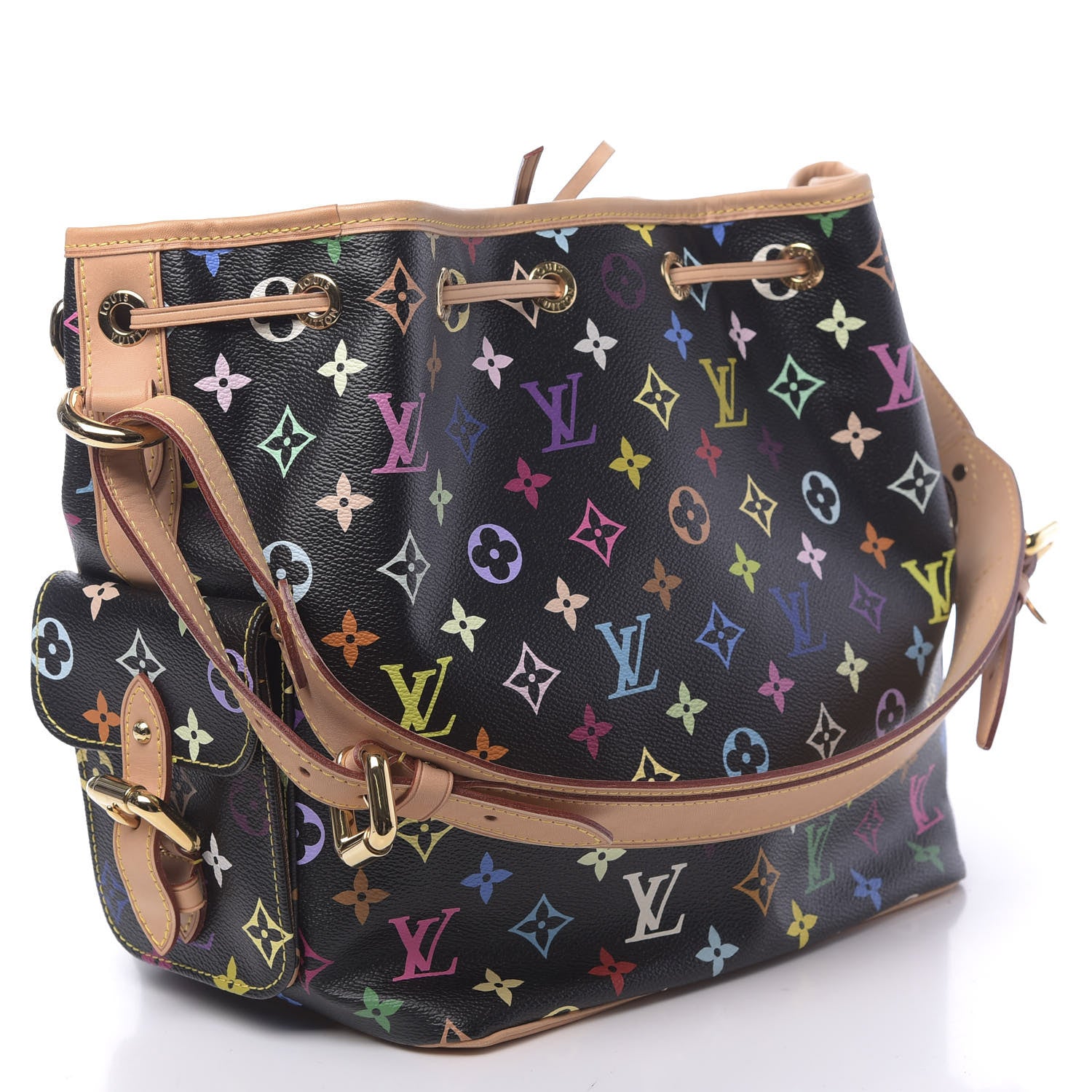 Louis Vuitton Monogram Multicolor Petit Noe Black 3 of 10