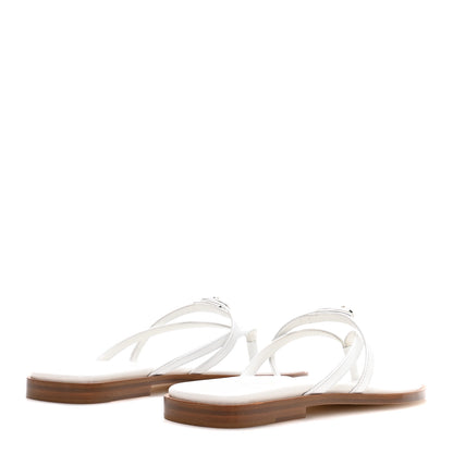 Hermes Calfskin Miss Sandals 38 White 5 of 8