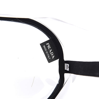 Prada Plexiglass Canapa Small Shopper Tote Black 6 of 10