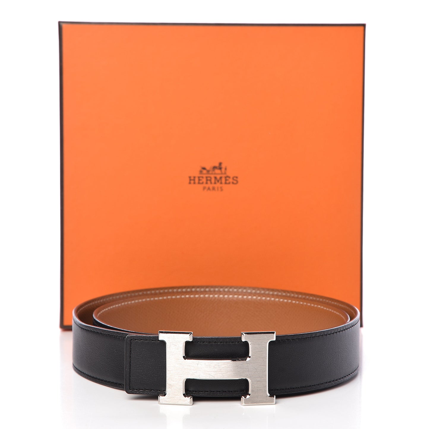 Swift Epsom 32mm H Belt 90 Black Gold