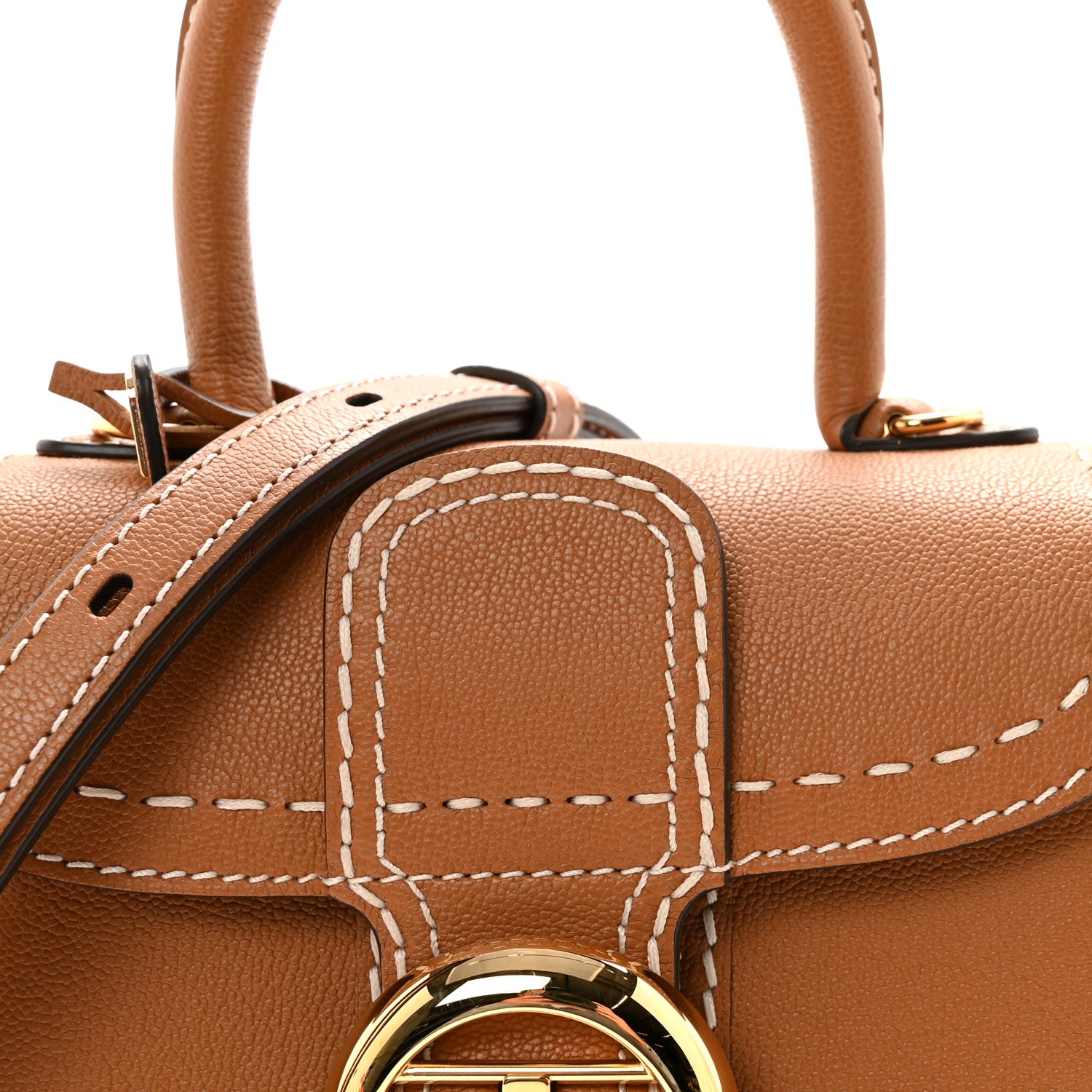 Delvaux Grained Rodeo Calfskin Surpique Mini Brillant Satchel Vegetal Ivory 8 of 11
