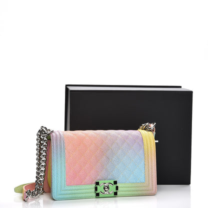 Chanel Caviar Quilted Medium Cuba Rainbow Boy Flap Multicolor 8 of 8