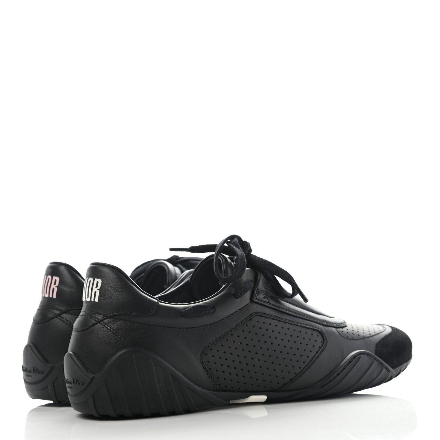 Smooth Calfskin Suede D-Fence Sneakers 39 Black