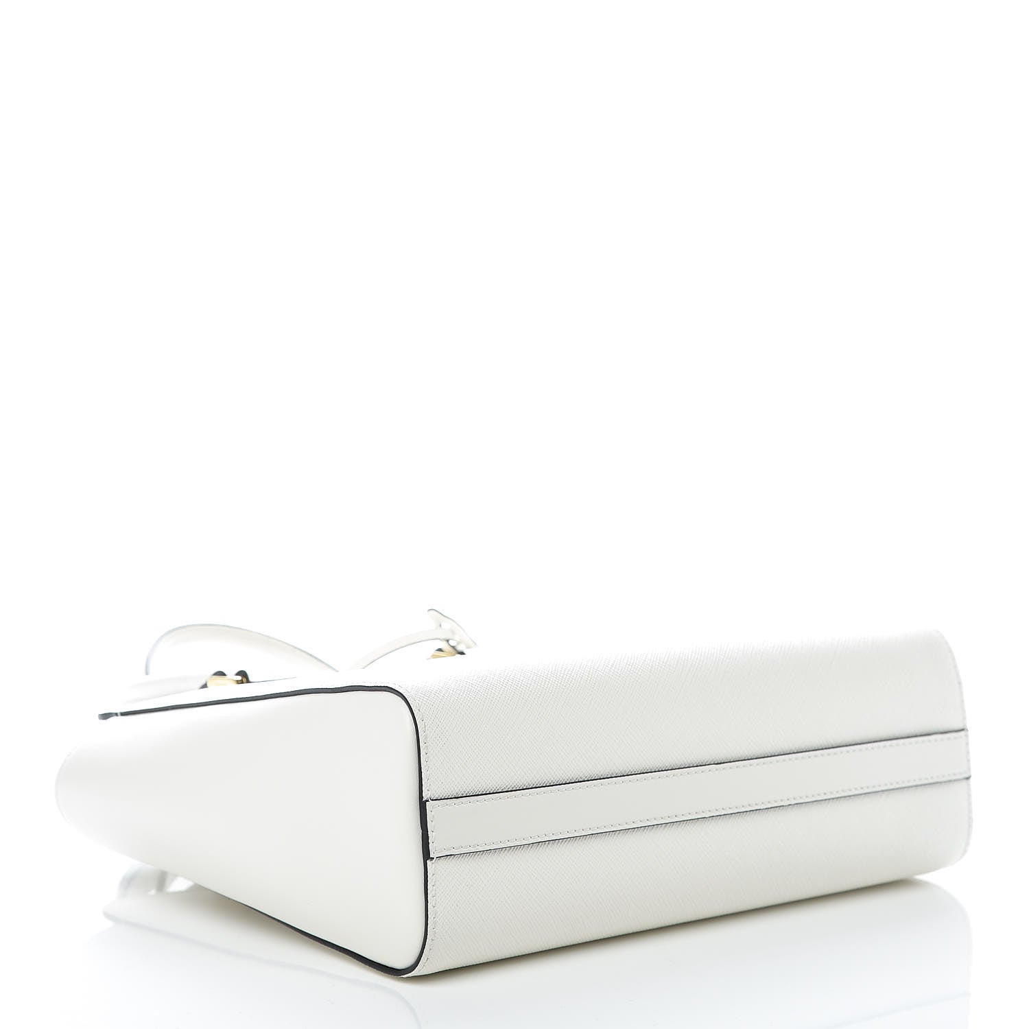 Prada Saffiano Soft Calfskin Small Zippered Tote White 5 of 9