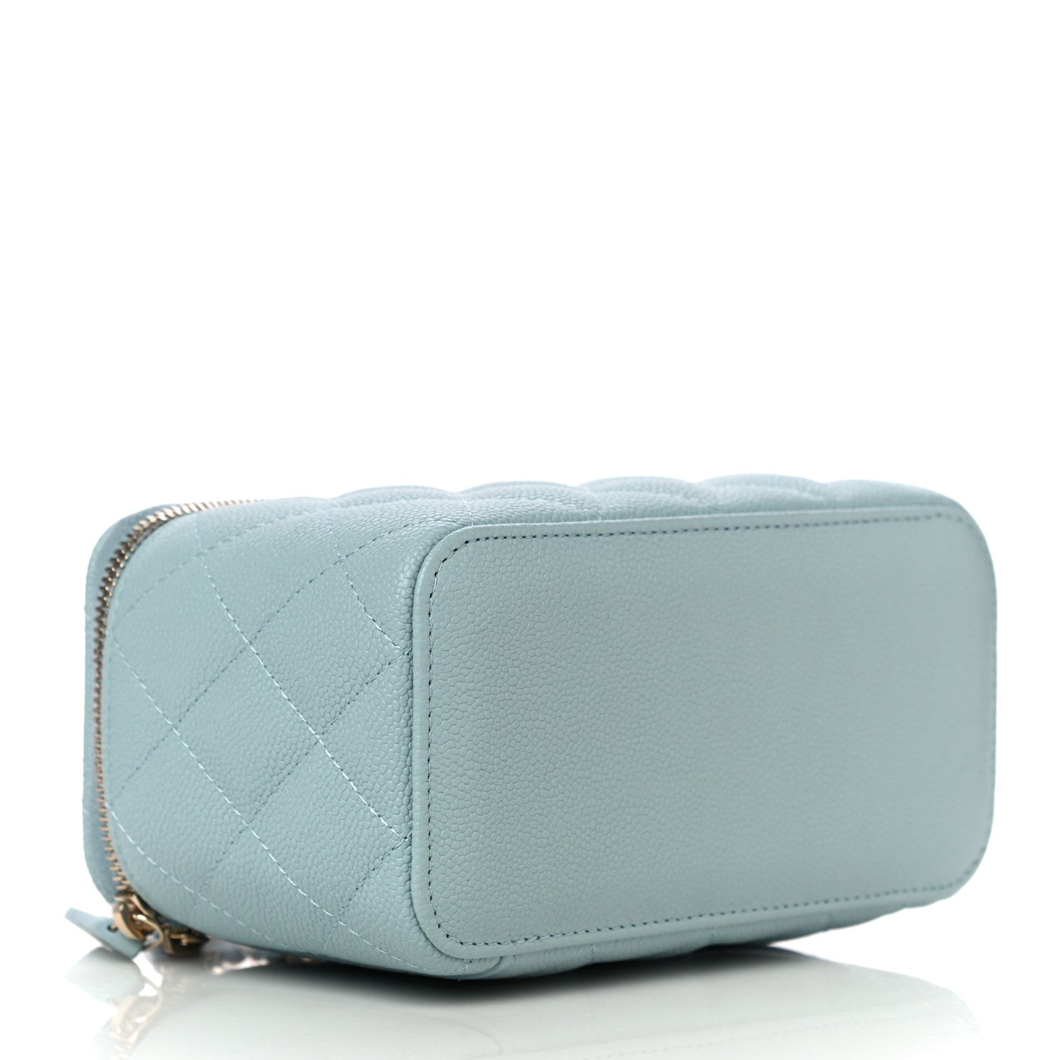 Chanel Caviar Quilted Small Tiny CC Vanity Case With Chain Light Blue 4 of 11