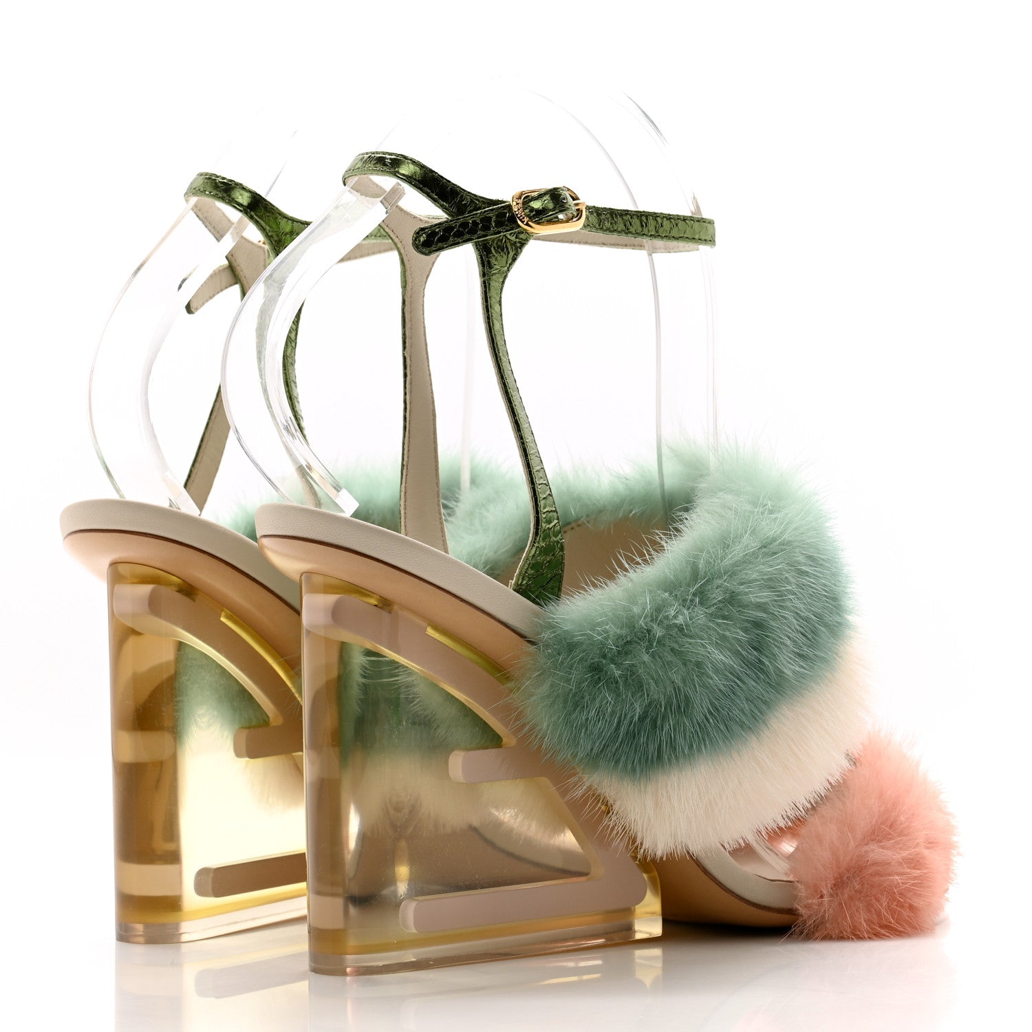 Fendi Mink Ayers Lucite Fendi First 95mm Sandals 38 Bellini Hermi Urano Pirite 4 of 8