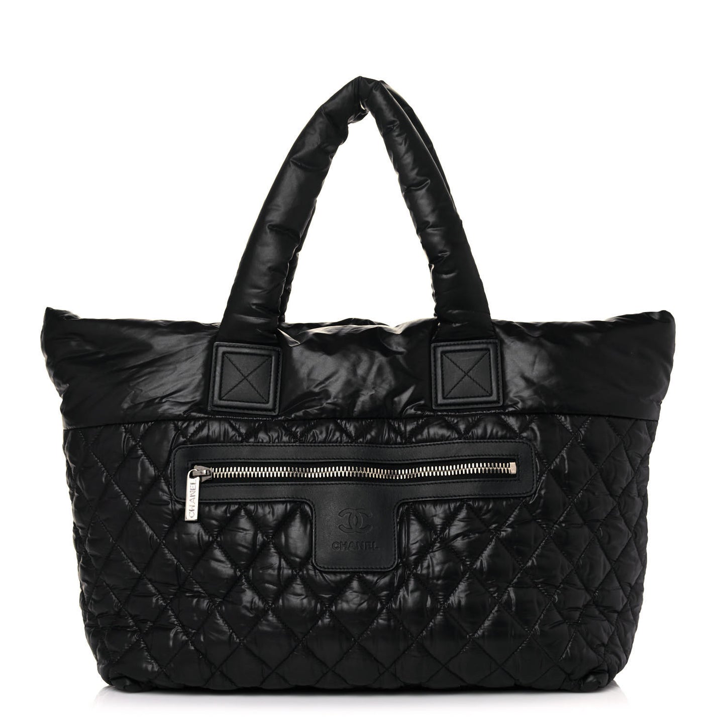 Nylon Quilted Large Coco Cocoon Tote Black