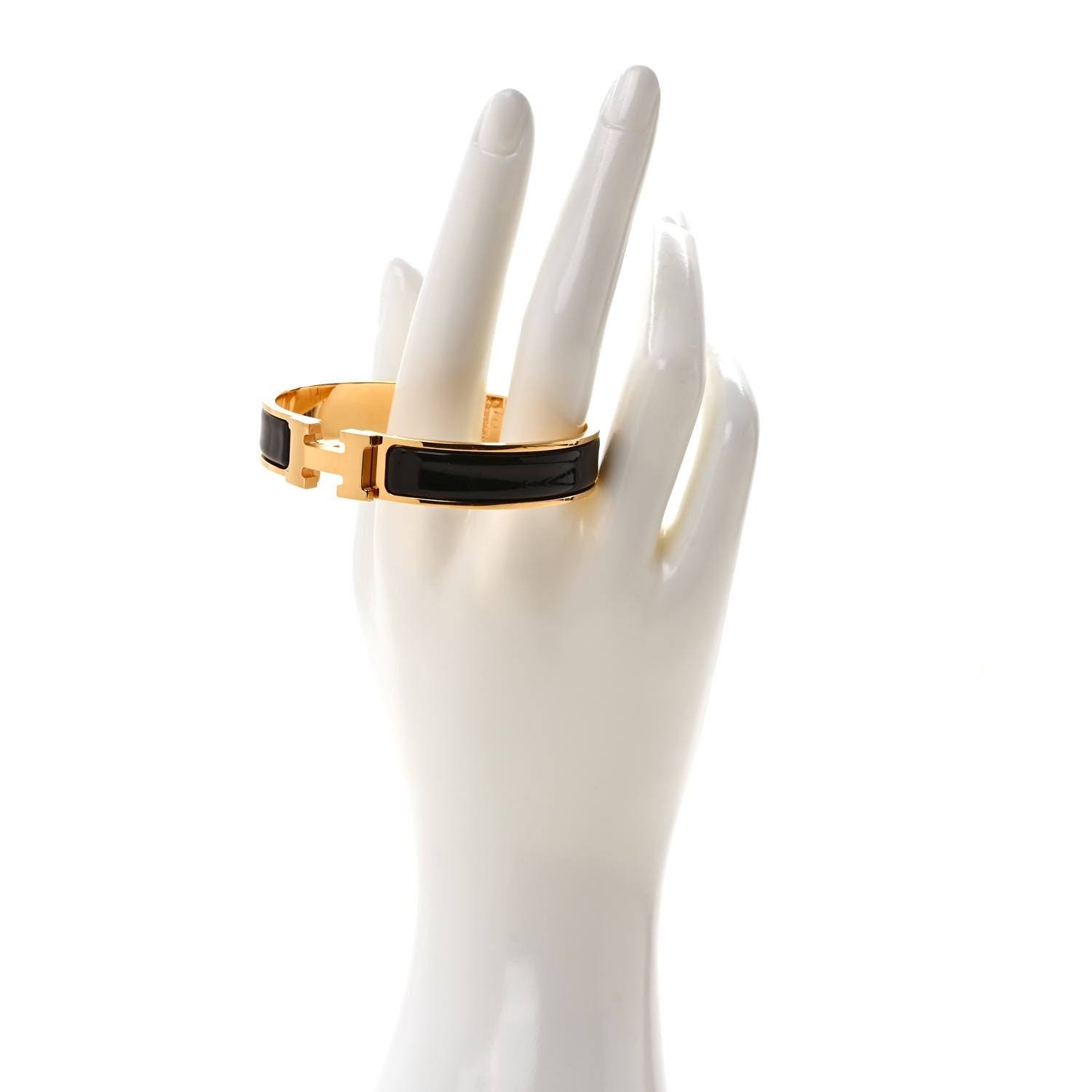 Hermes Enamel Narrow Clic Clac H Bracelet GM Black 2 of 5