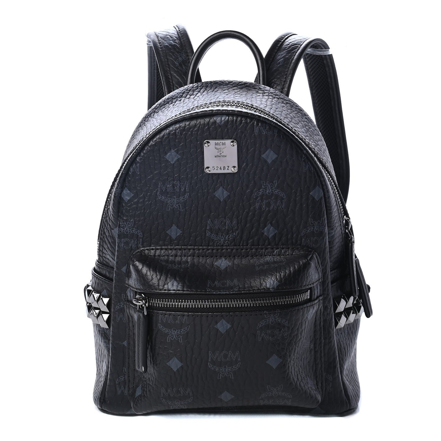 MCM Visetos Side Stud Mini Stark Backpack Black 1 of 5