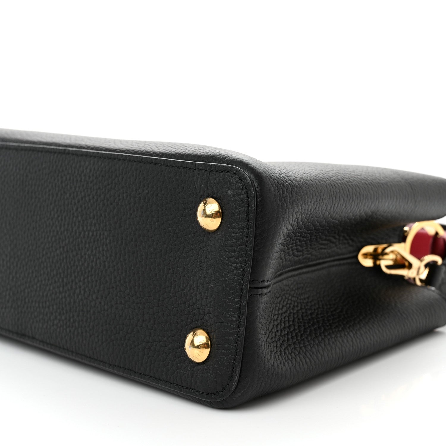 Louis Vuitton Taurillon Capucines MM Black Arizona Beige Ruby Red 9 of 9