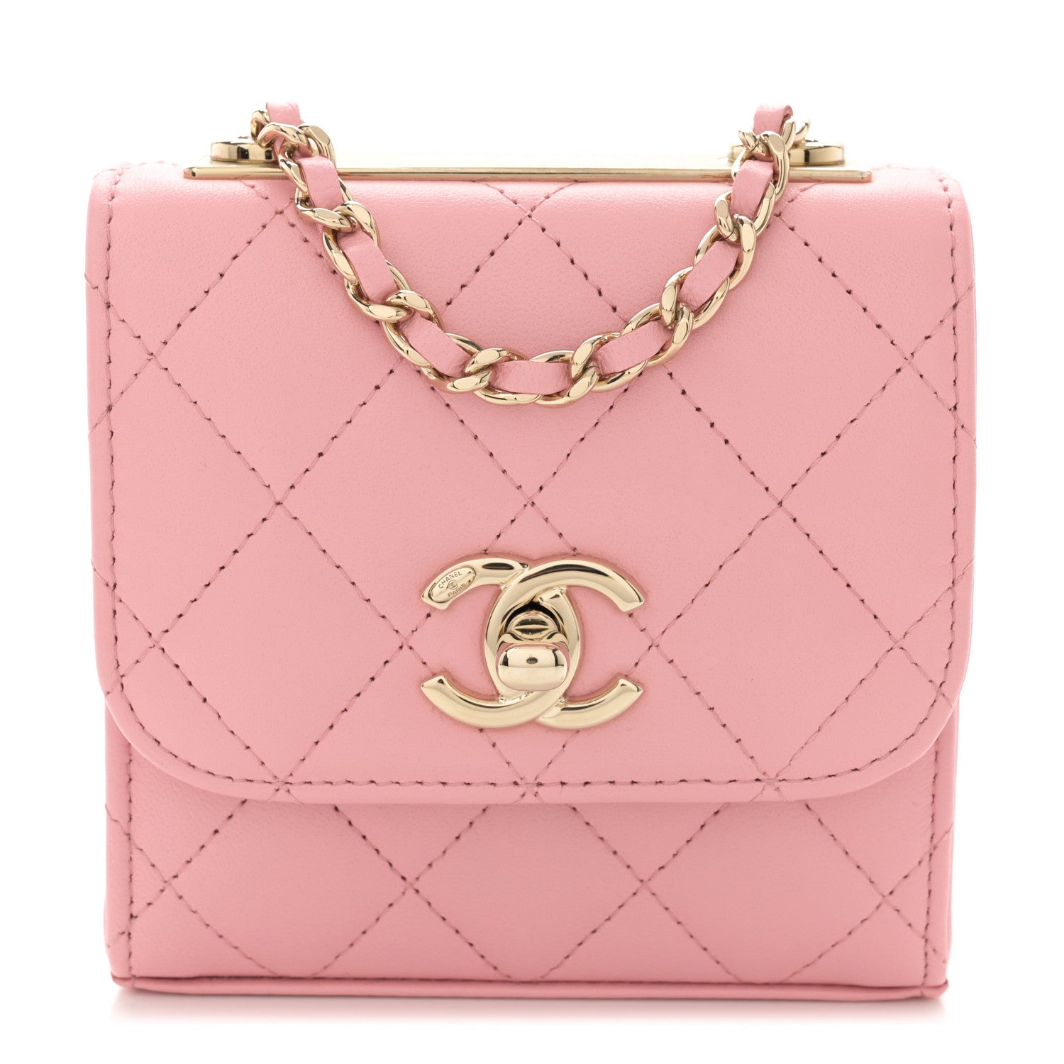 Chanel Lambskin Quilted Mini Trendy CC Clutch With Chain Pink 1 of 11