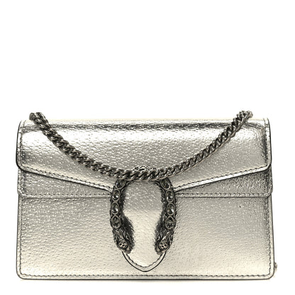 Gucci Metallic Calfskin Super Mini Dionysus Shoulder Bag Silver 1 of 10