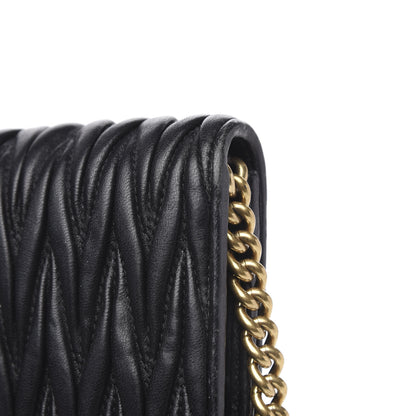 Miu Miu Nappa Matelasse Wallet On Chain Black 11 of 13