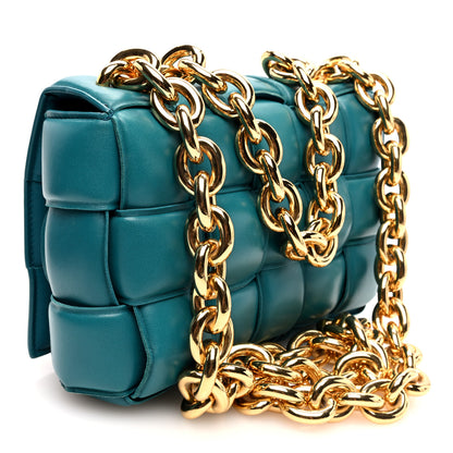 Bottega Veneta Lambskin Maxi Intreccio Padded Chain Cassette Crossbody Bag Mallard 3 of 9