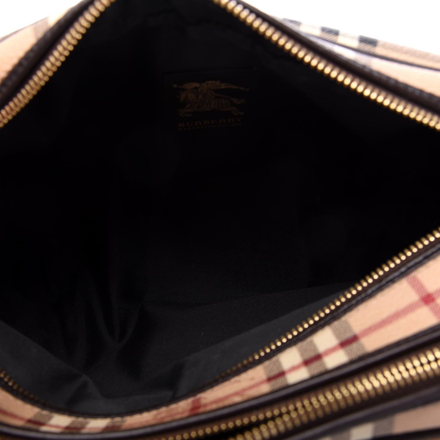 Burberry Haymarket Check Cosmetic Bag Chocolate 5 of 12
