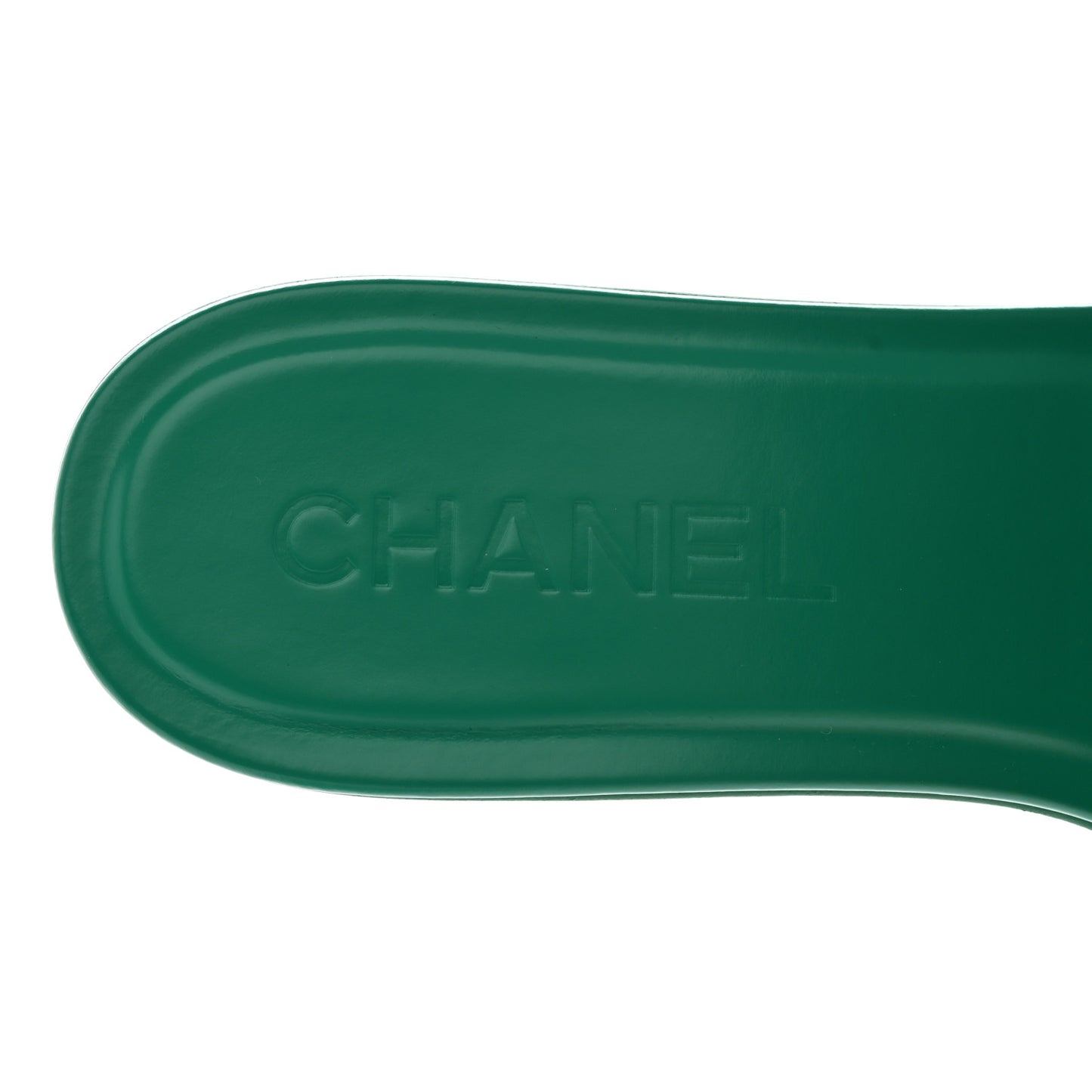 Calfskin Patent Calfskin Logo Mules 38 Green White