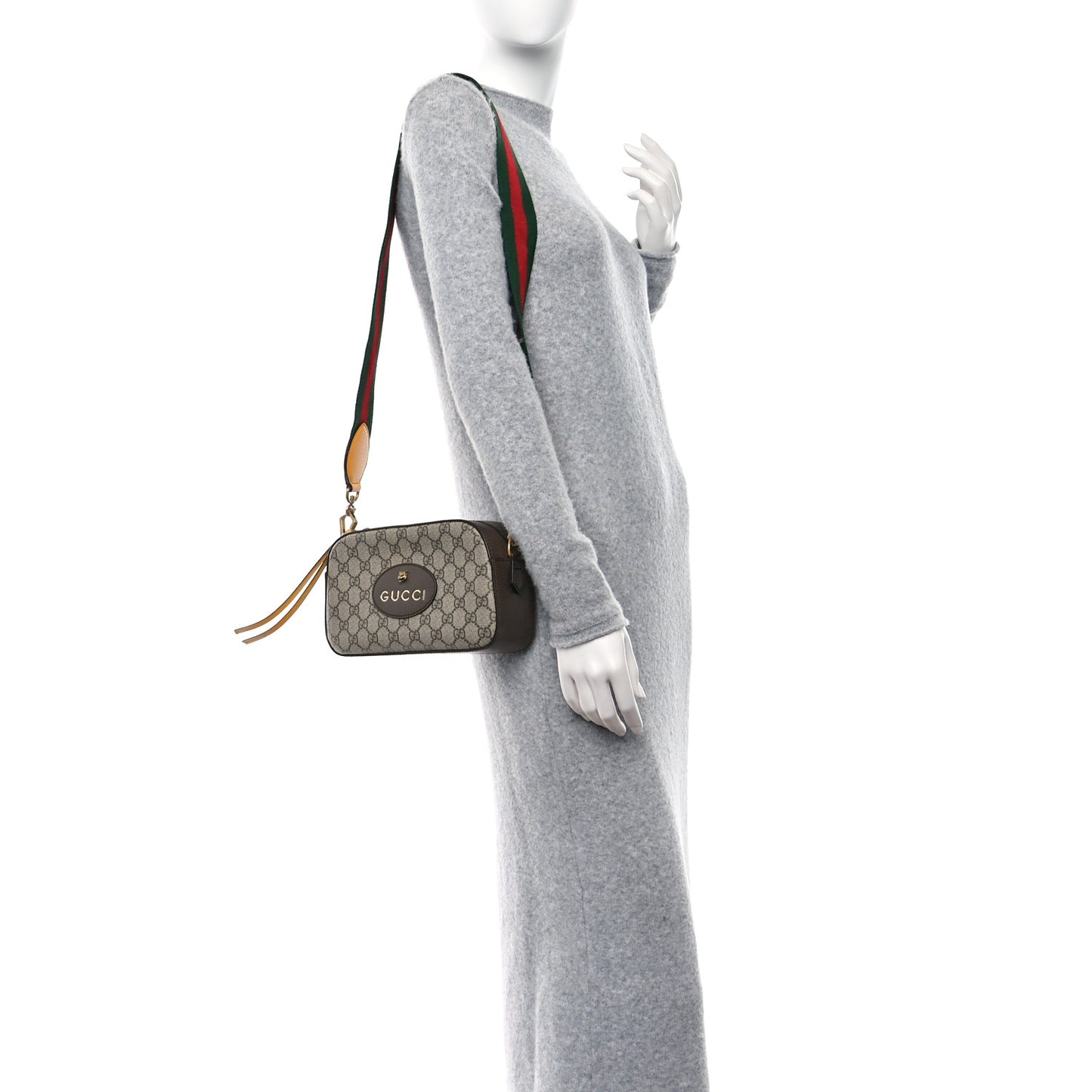 GG Supreme Monogram Web Neo Vintage Shoulder Bag Beige New Acero Crop