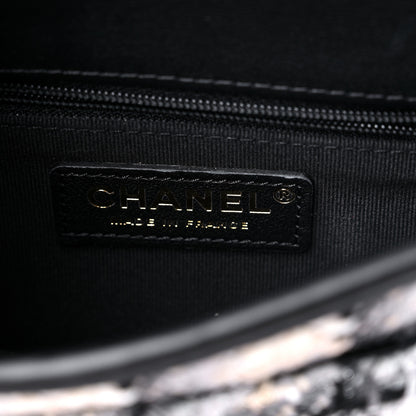 Chanel Tweed Calfskin School Memory Mini Top Handle Flap Ecru Grey Beige Black 6 of 10