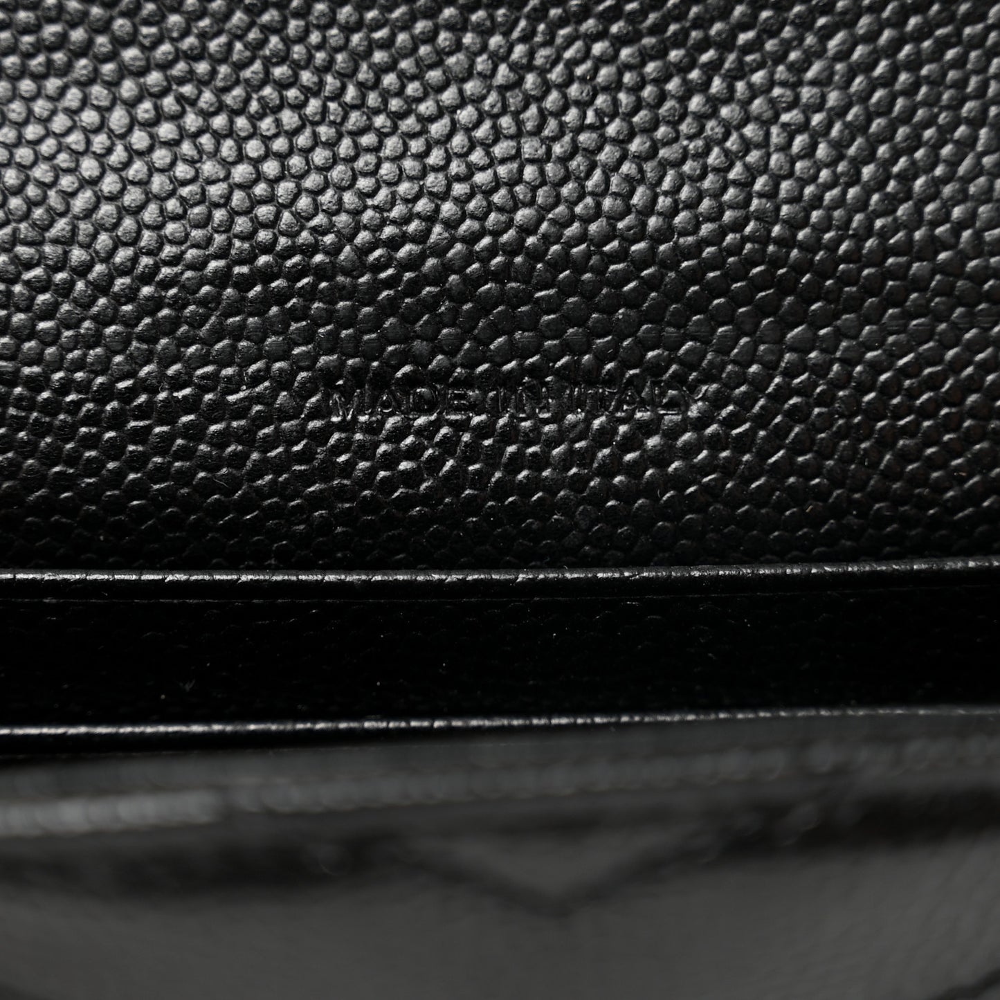 Grain De Poudre Matelasse Chevron Small Monogram Envelope Wallet Black