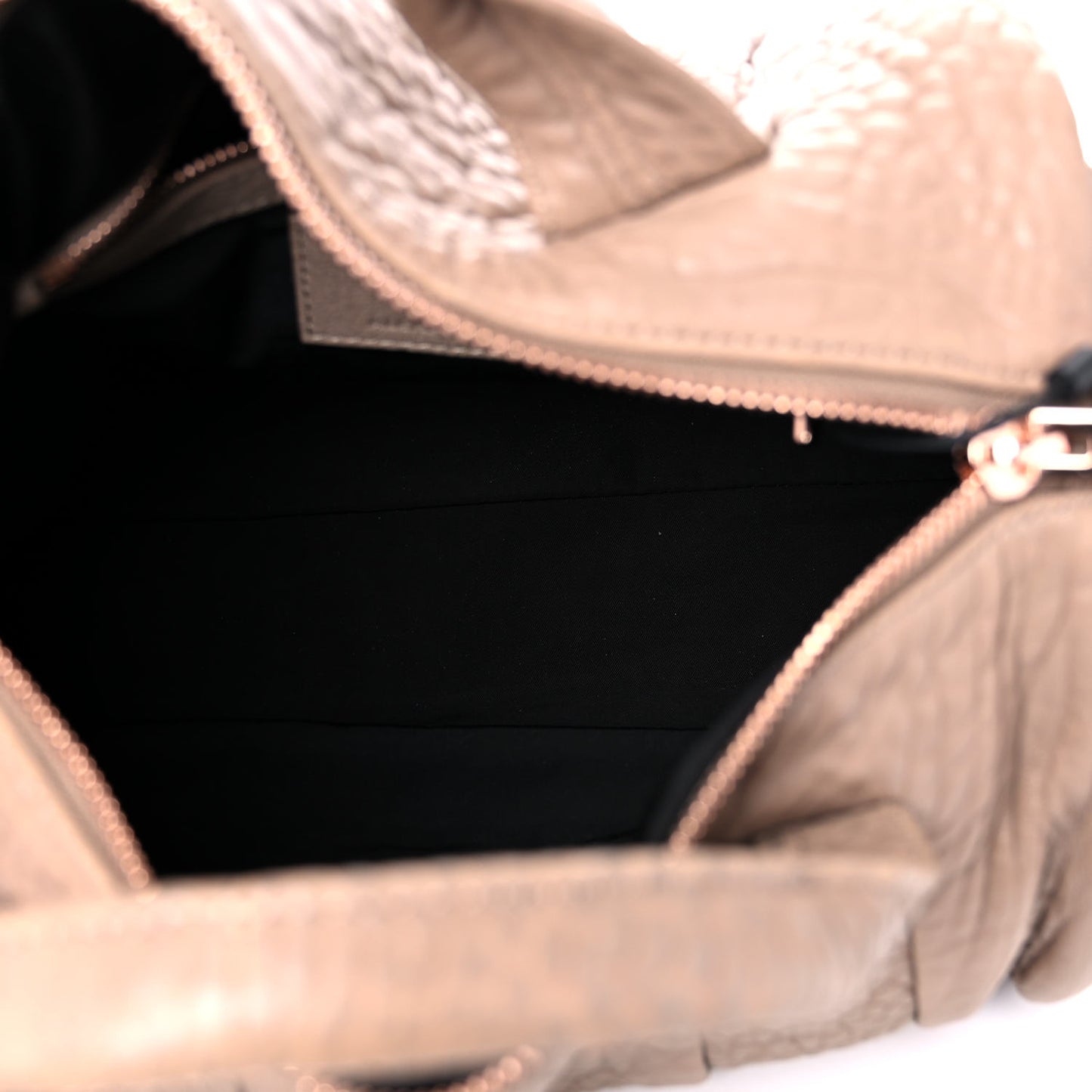 Pebbled Lambskin Rocco Latte Rose Gold Hardware