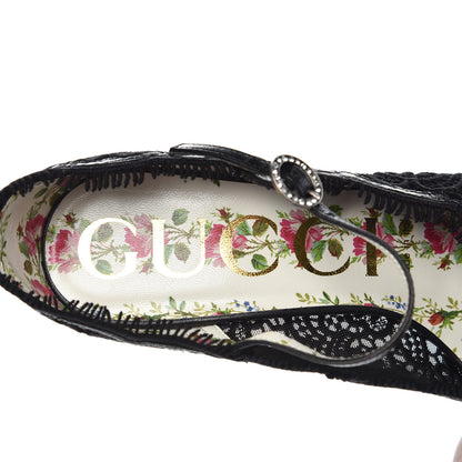 Gucci Lace Pizzo Venice Pumps 37 Black 6 of 7