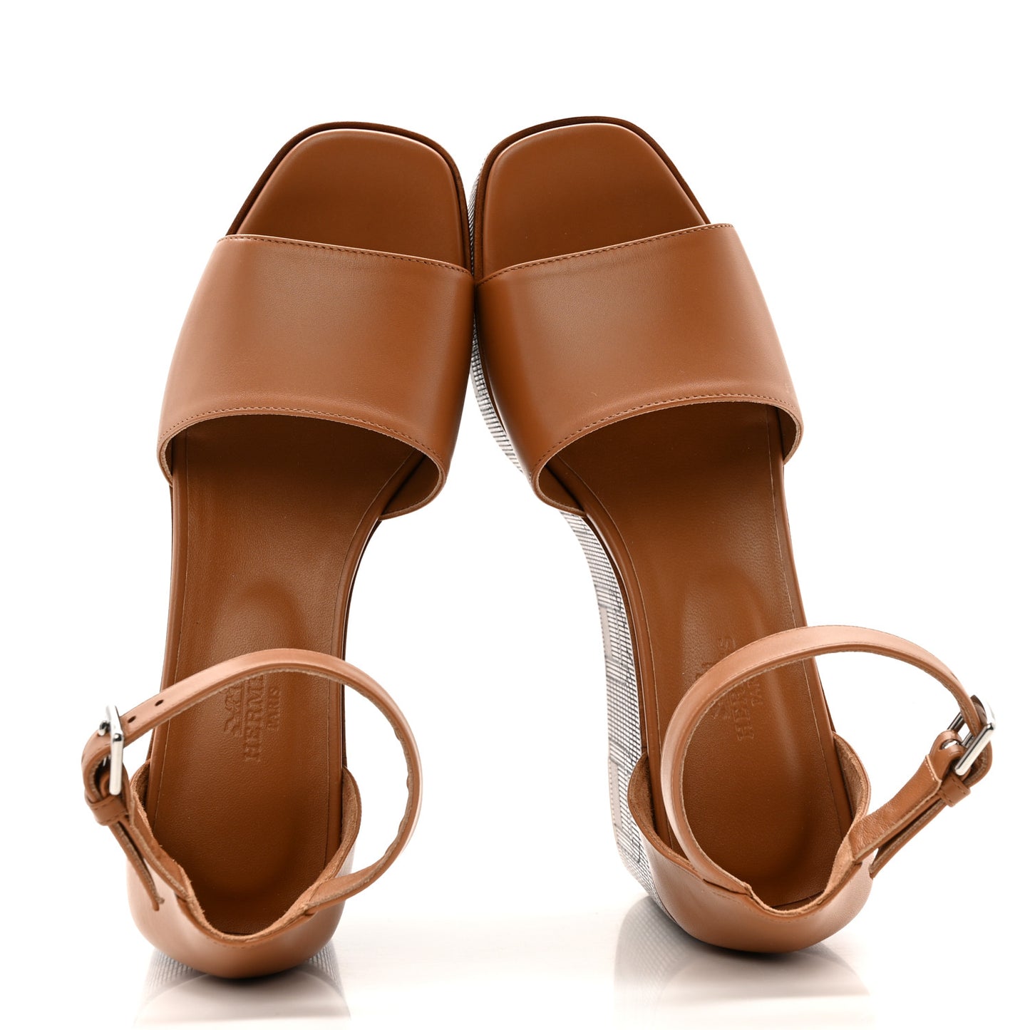 Calfskin Illusion 35 Sandals 36.5 Naturel
