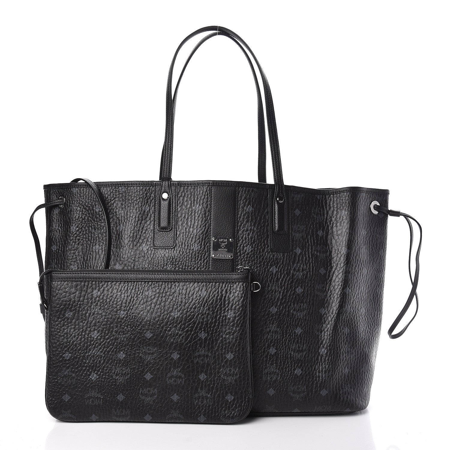 MCM Visetos Large Liz Reversible Shopper Tote Black 1 of 19
