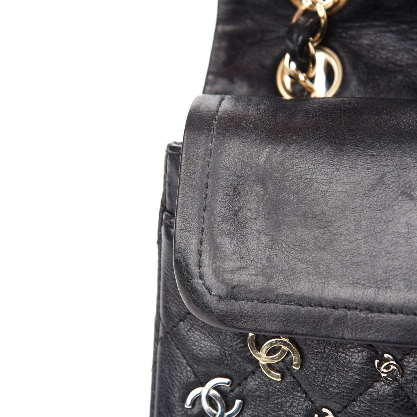 Calfskin CC Punk 2.55 Reissue 224 Flap Black