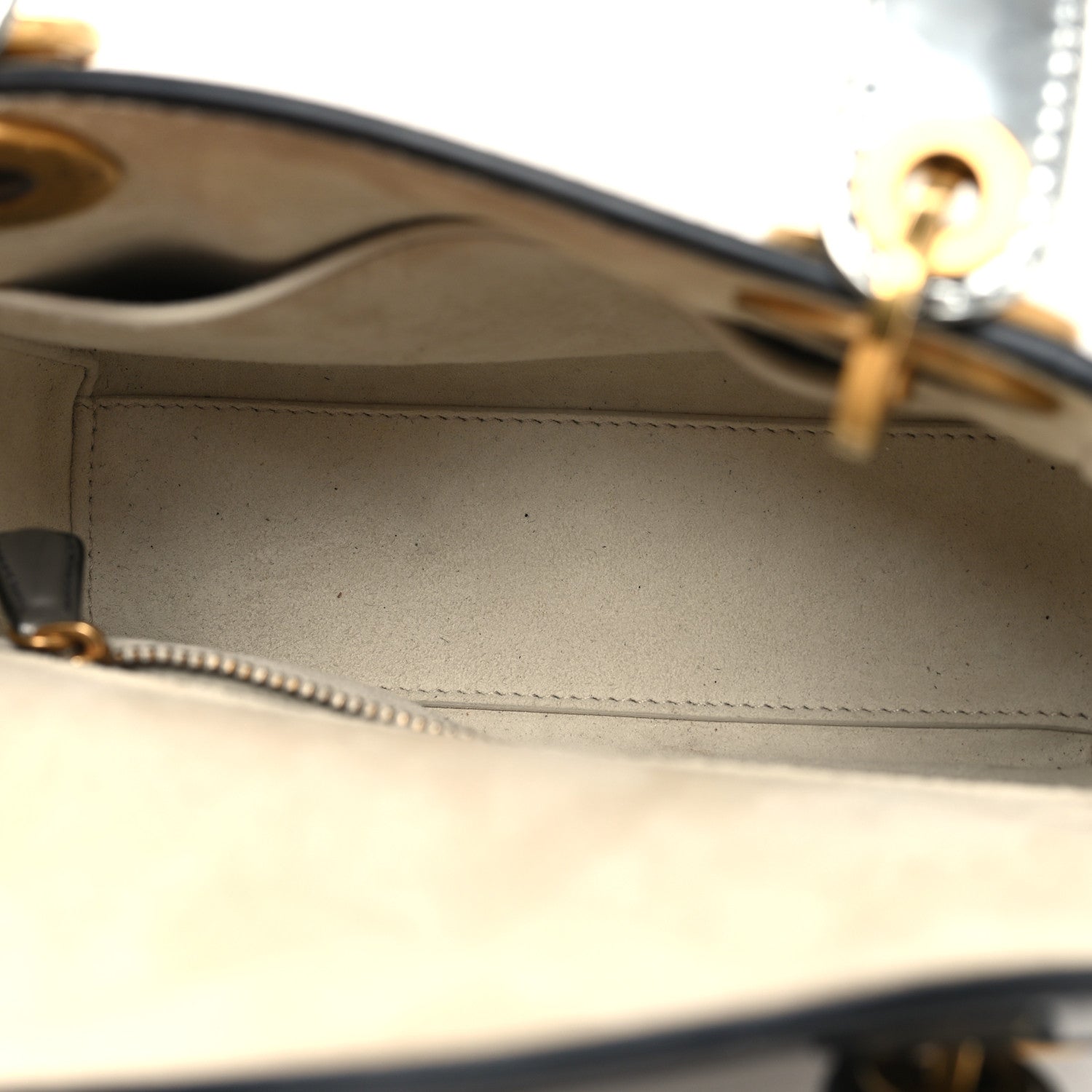 Christian Dior Metallic Glazed Calfskin Mini Lady Dior Silver 5 of 13