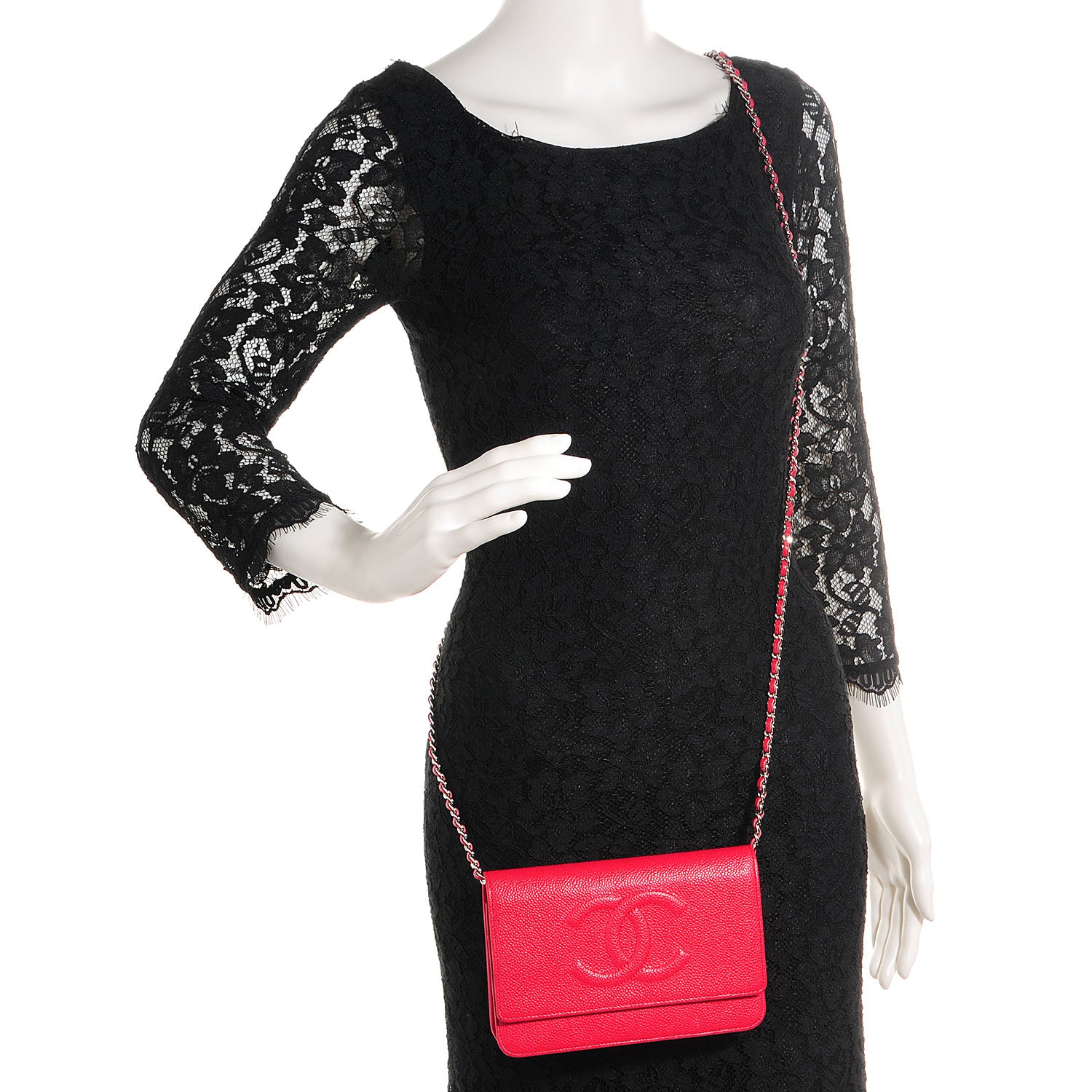 Chanel Caviar Timeless Wallet On Chain WOC Pink 2 of 9
