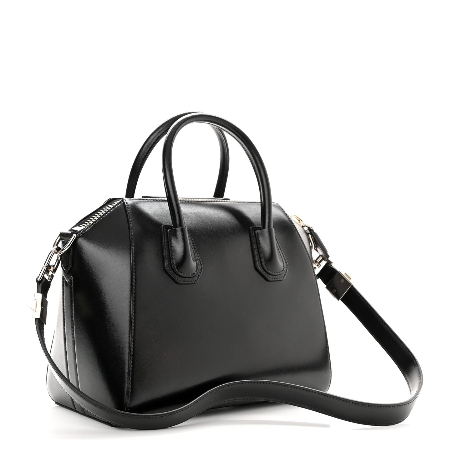 Shiny Lord Calfskin Small Antigona Black