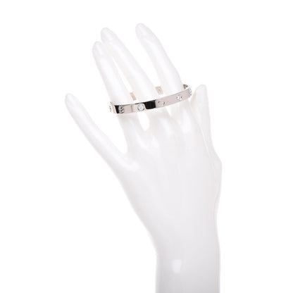 Cartier 18K White Gold 4 Diamond LOVE Bracelet 16 2 of 7