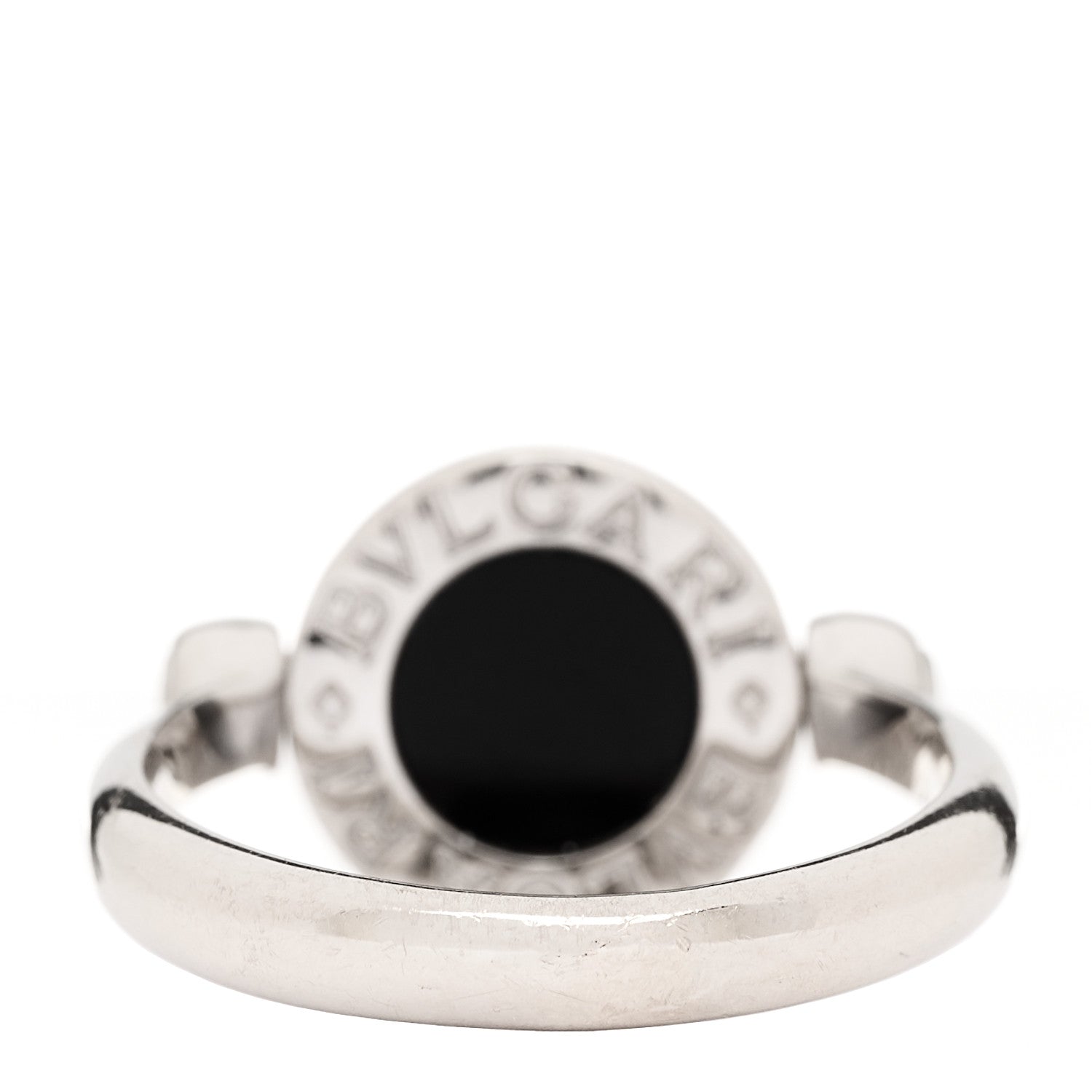 Bulgari 18K White Gold Diamond Black Onyx Bvlgari Bvlgari Flip Ring 52 6 3 of 5