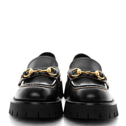 Gucci Cordovan Lux Womens Harald Horsebit 25mm Platform Loafers 35.5 Black 3 of 9