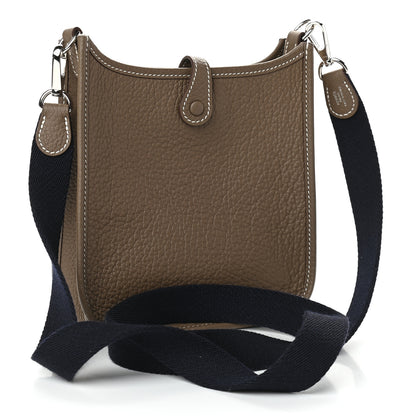 Hermes Taurillon Clemence Amazone Evelyne TPM Etoupe Bleu Indigo 3 of 9