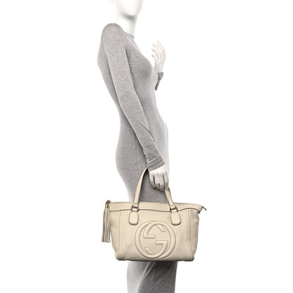 Gucci Pebbled Calfskin Small Soho Top Handle Bag Off White 2 of 15