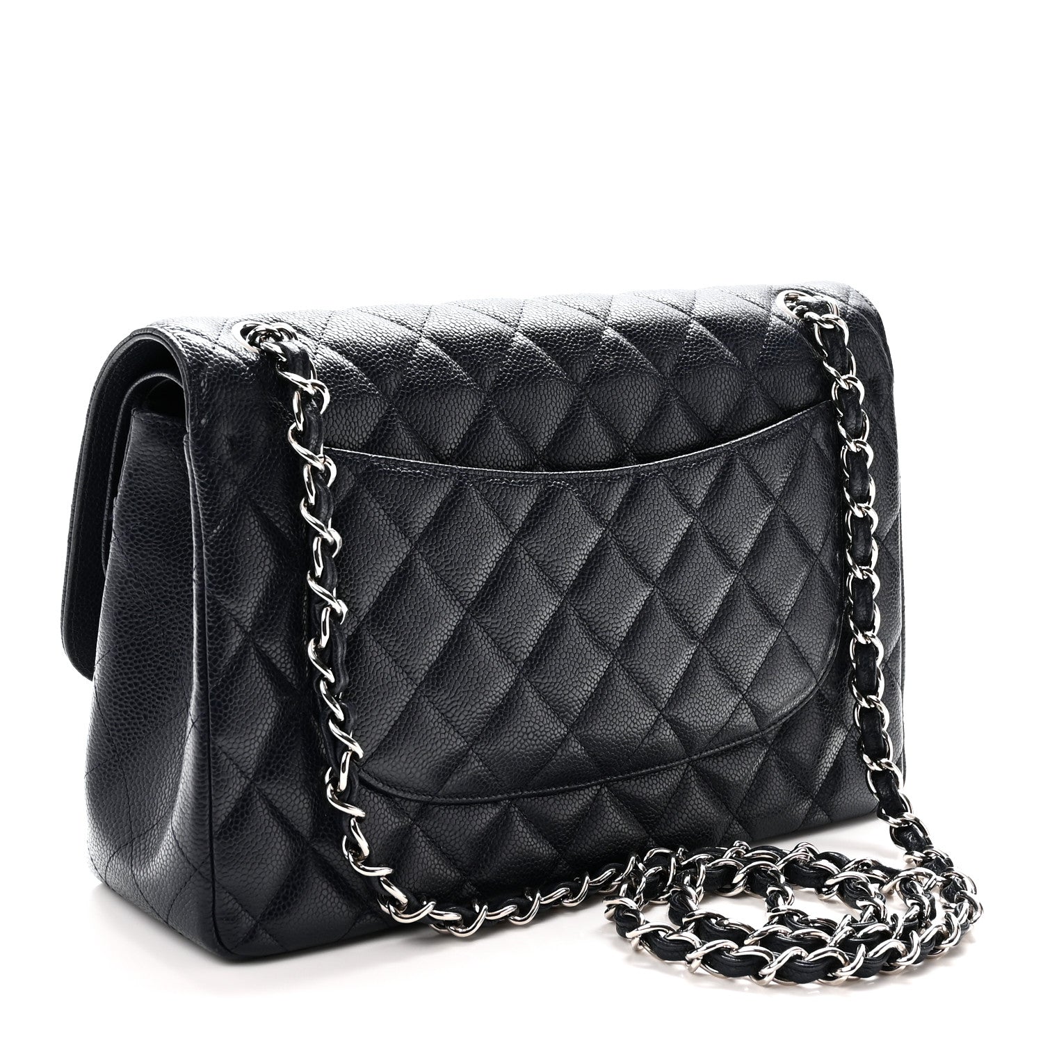 Chanel Caviar Quilted Jumbo Double Flap Navy Blue Navy Blue 3 of 10