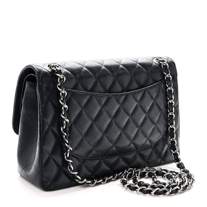 Chanel Caviar Quilted Jumbo Double Flap Navy Blue Navy Blue 3 of 10