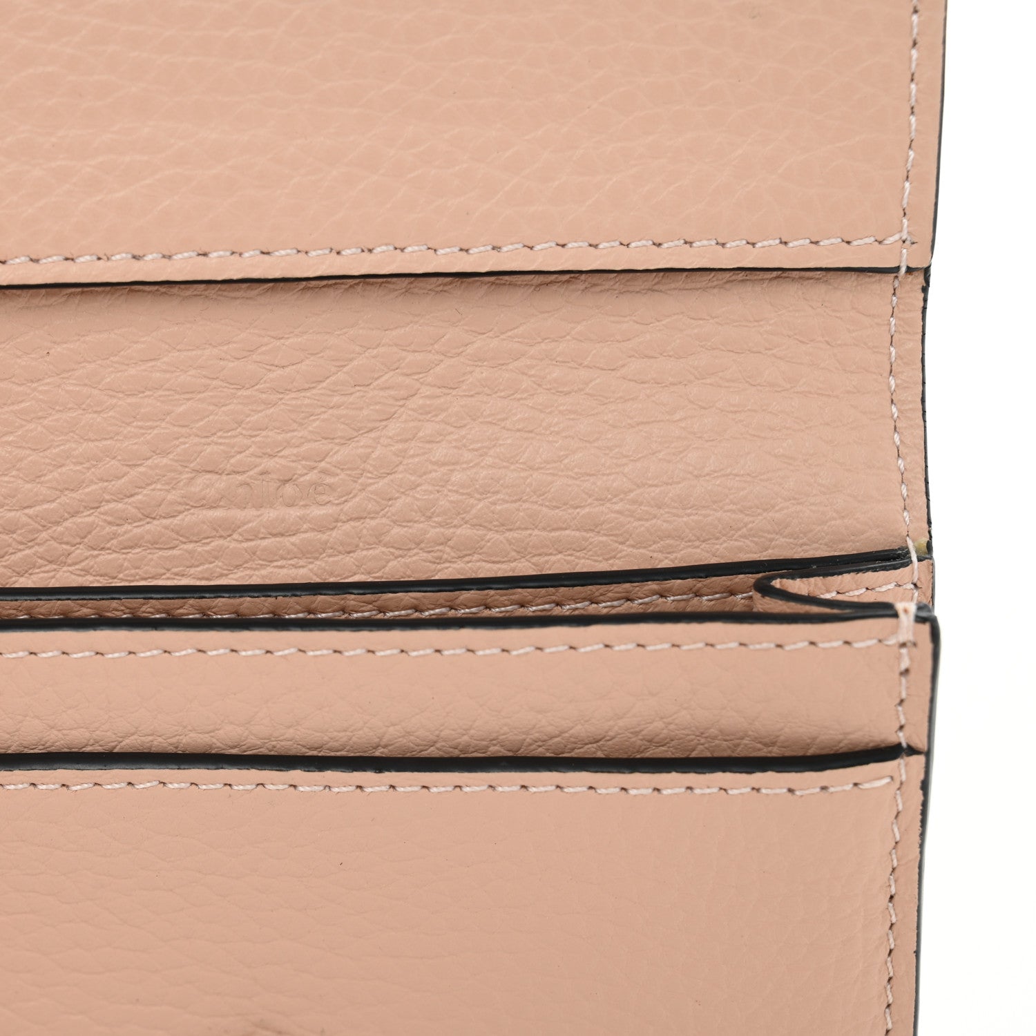 Chloe Calfskin Alphabet Card Holder Cement Pink 6 of 11