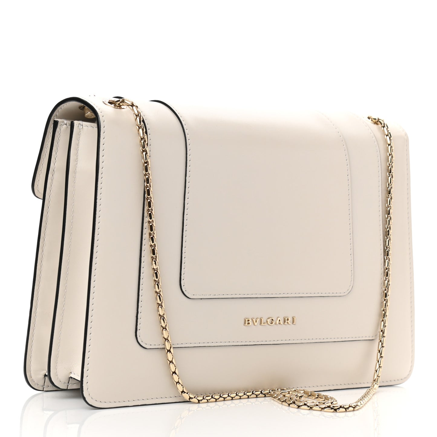 Calfskin Serpenti Forever Shoulder Bag White