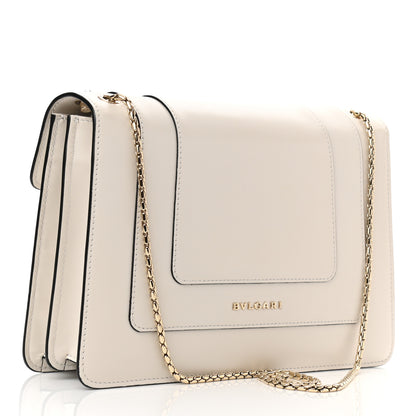 Bulgari Calfskin Serpenti Forever Shoulder Bag White 5 of 18