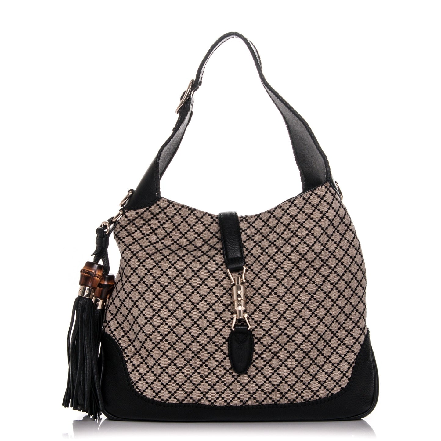 Diamante Medium New Jackie Shoulder Bag Nero Black