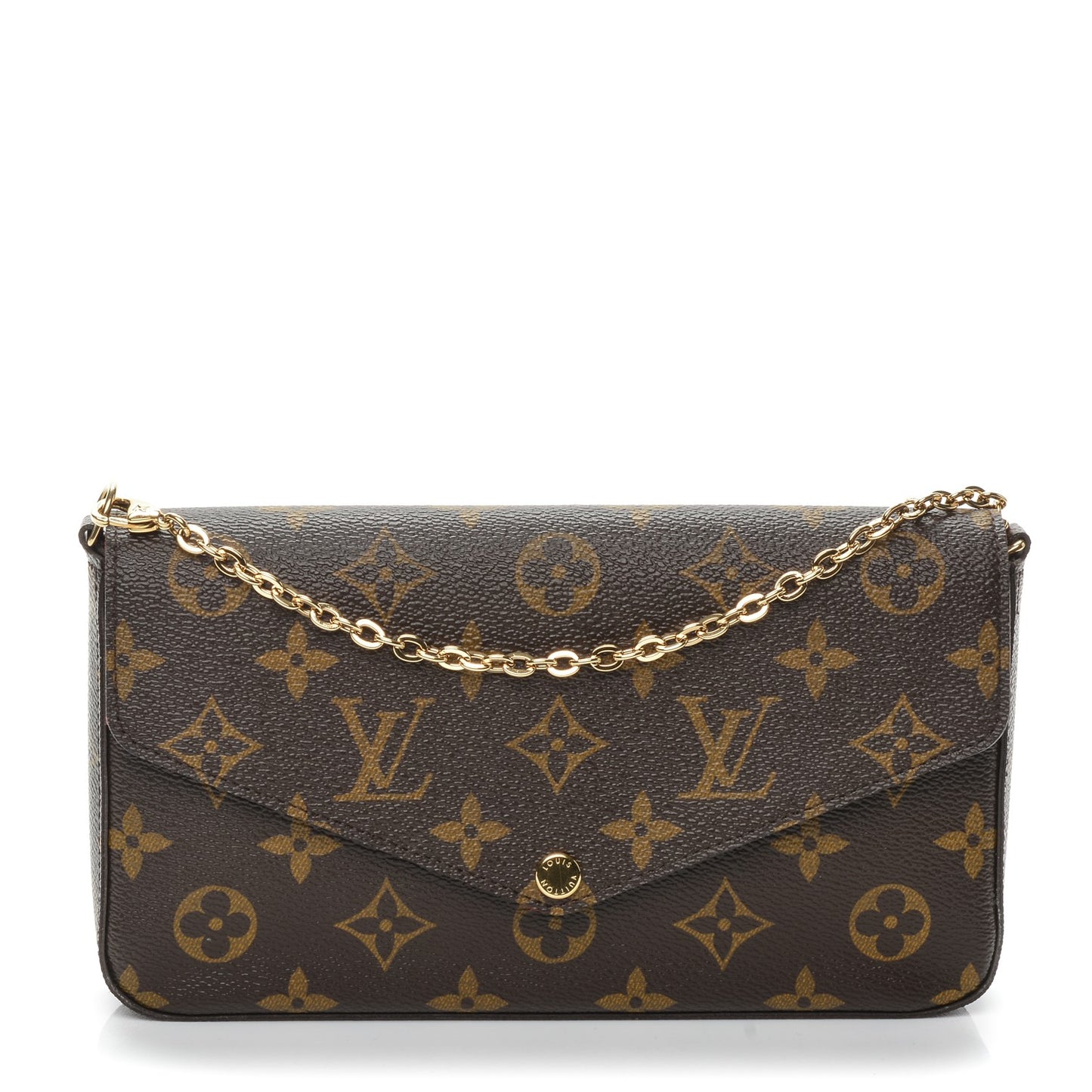 Monogram Pochette Felicie Chain Wallet Fuchsia