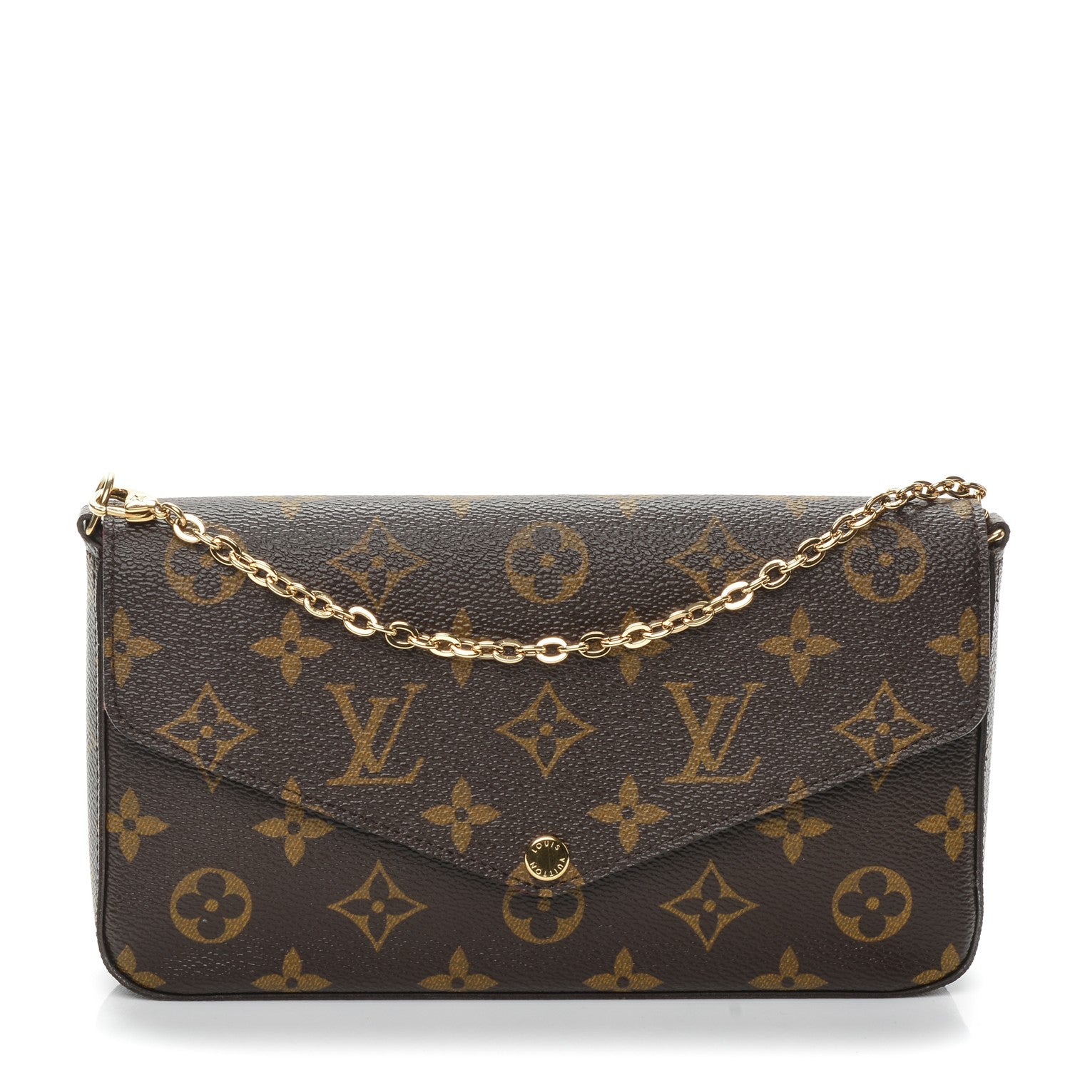 Louis Vuitton Monogram Pochette Felicie Chain Wallet Fuchsia 1 of 8